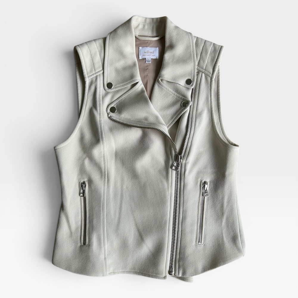 Wilfred Aritzia Cream  Moto Vest Asymmetrical Zip Size 4